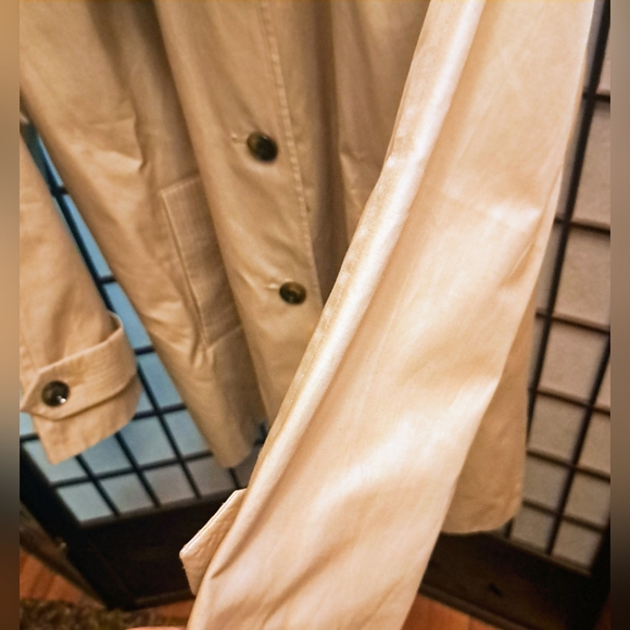 London Fog Collection Cream Button Up Jacket With Hood - Picture 7 of 15